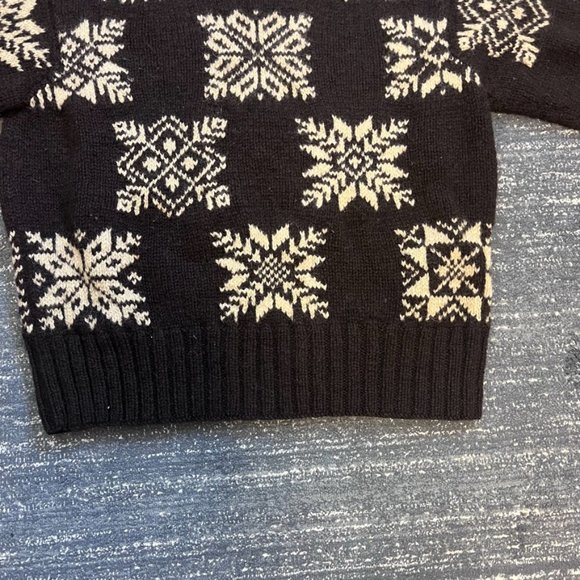 Ll Bean Sweater Women’s Chunky Knit Wool Blend Crewneck Brown Design Ribbed - Picture 5 of 6